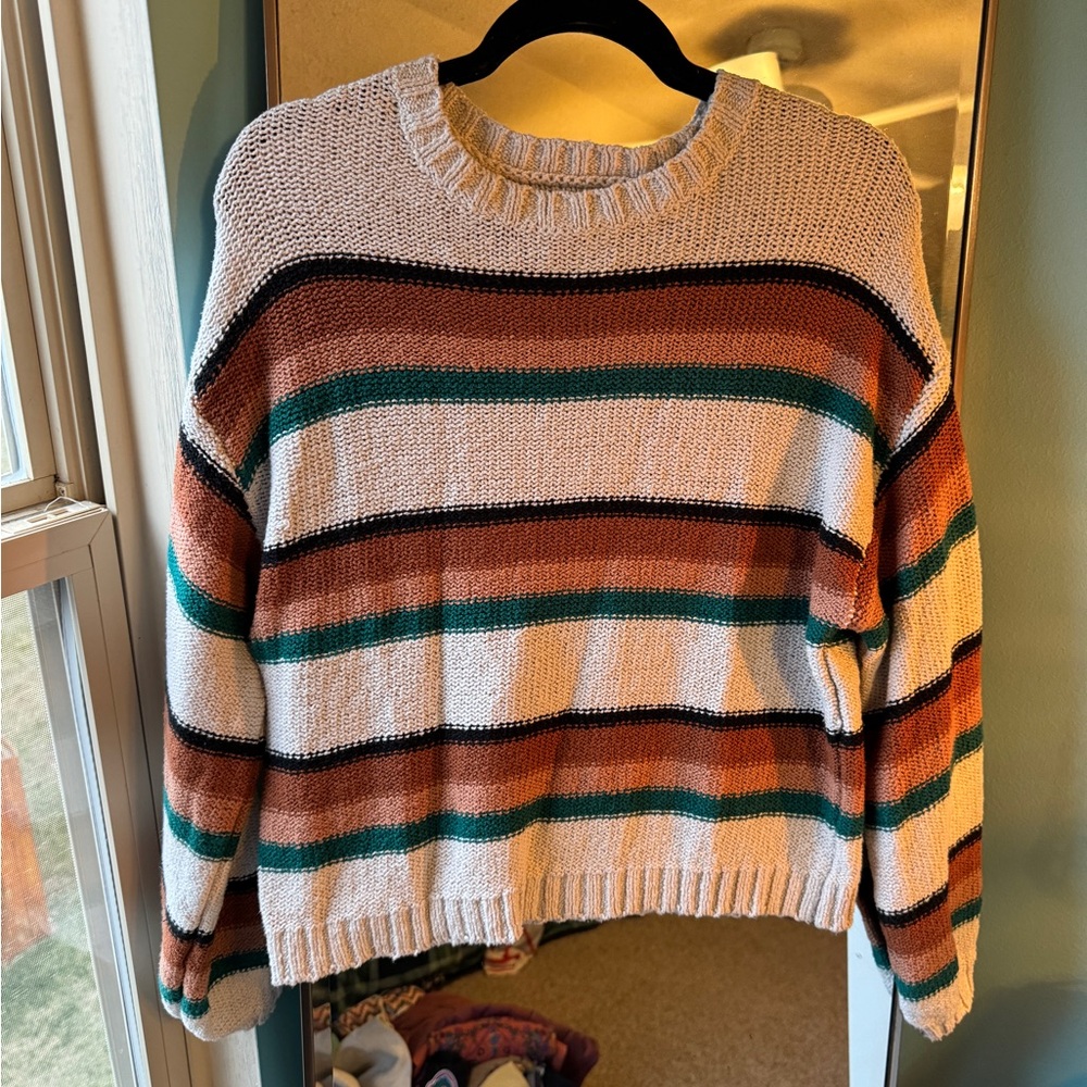 Striped Multicolor Billabong Cropped Sweater